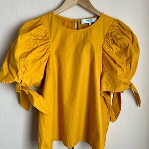 SEA NEW YORK Mustard Puff tie Sleeve Top 6
